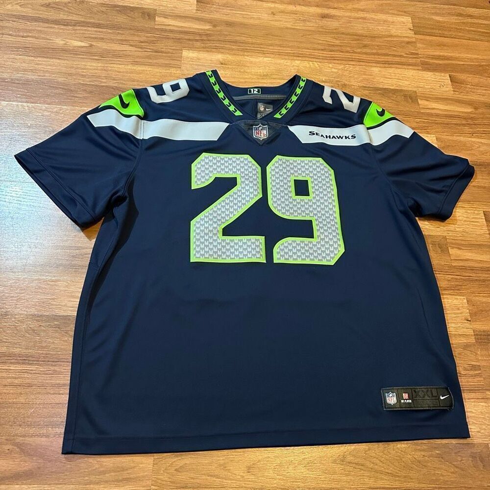 Nike NFL Seattle Seahawks Earl Thomas III Jersey Blue with Stitched signature |